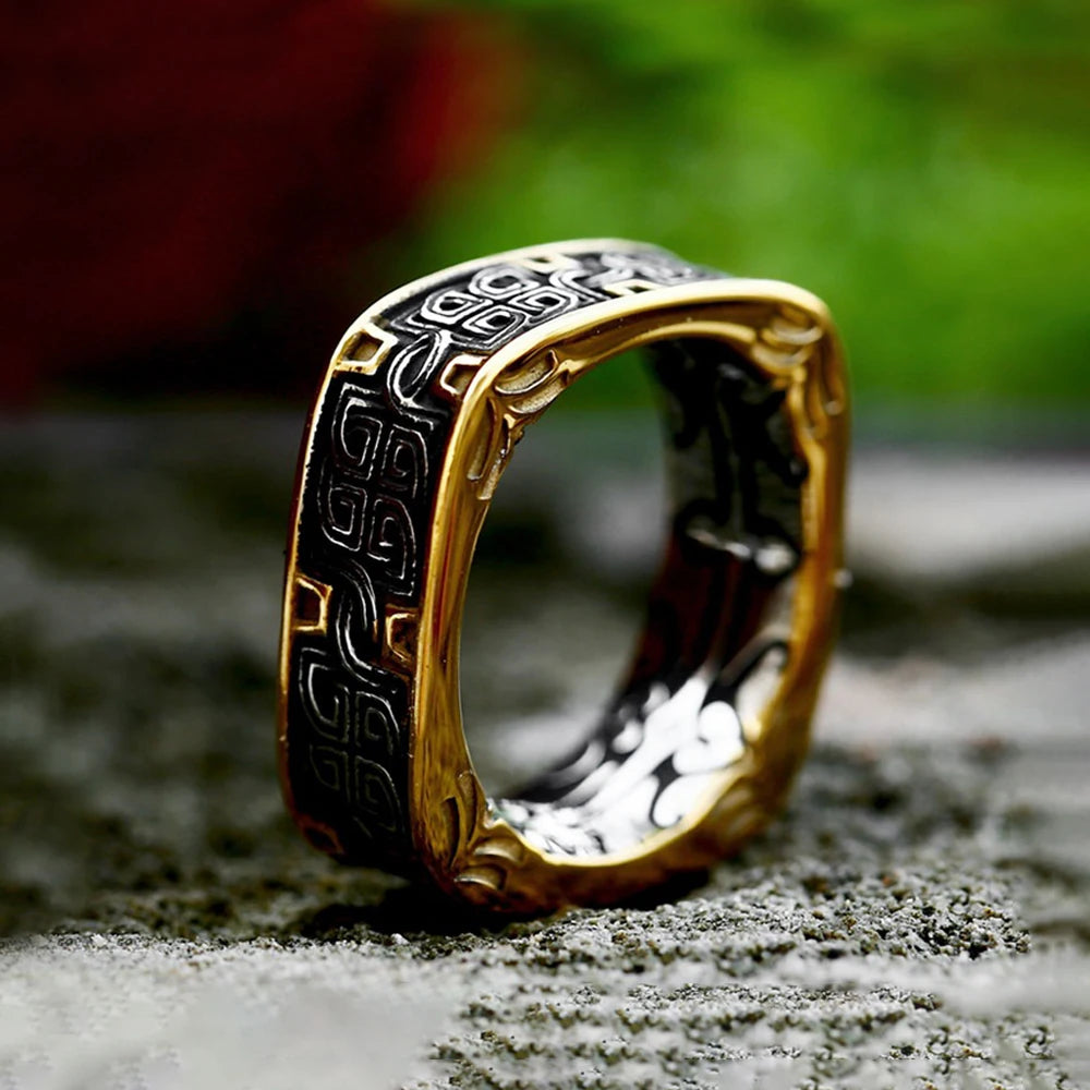 Nordic Runes Stainless Steel Ring