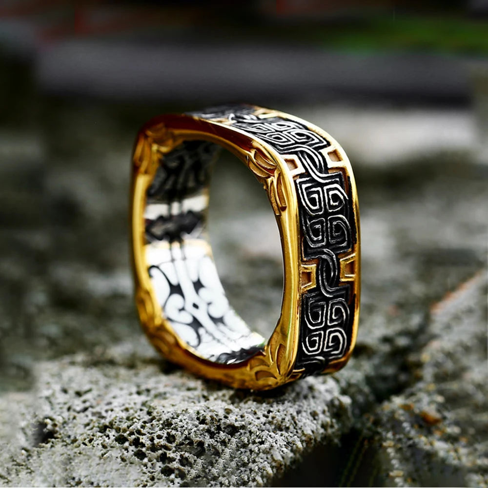 Nordic Runes Stainless Steel Ring