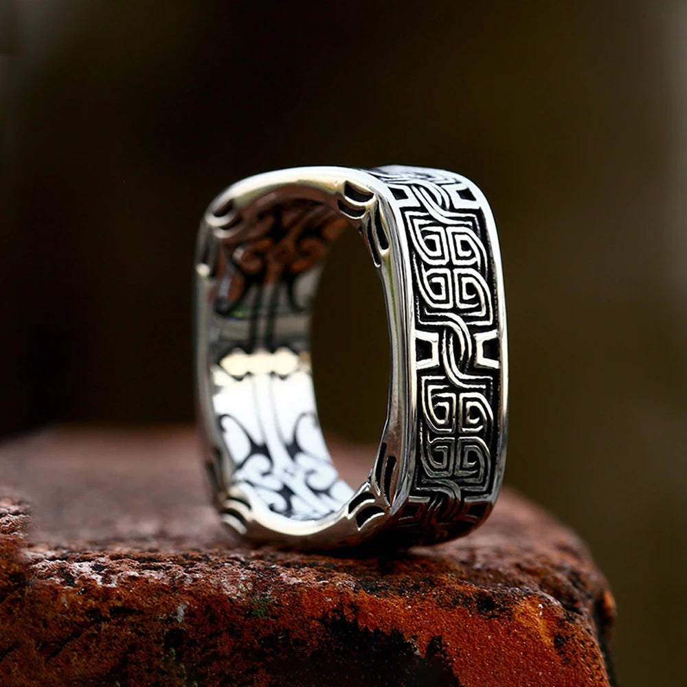Nordic Runes Stainless Steel Ring