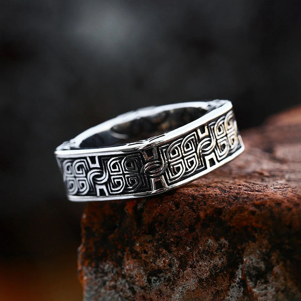 Nordic Runes Stainless Steel Ring
